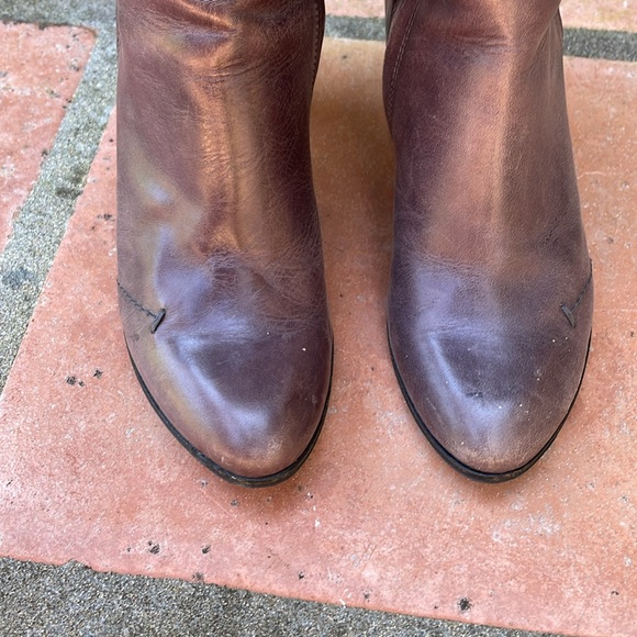 Purple leather, high heel boots size 36 made in Italy - Picture 5 of 9